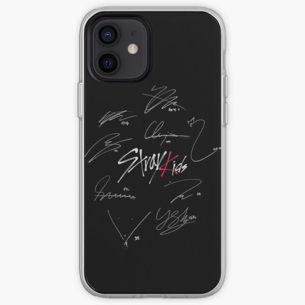 Stray Kids - Logo with Signatures (black) iPhone Soft Case RB0508 product Offical Stray Kids Merch