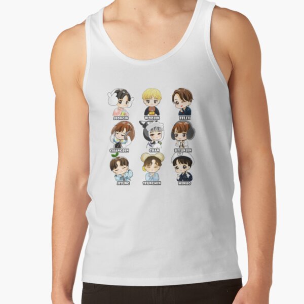KPOP STRAY KIDS CHIBI ALL MEMBERS Tank Top RB0508 product Offical Stray Kids Merch