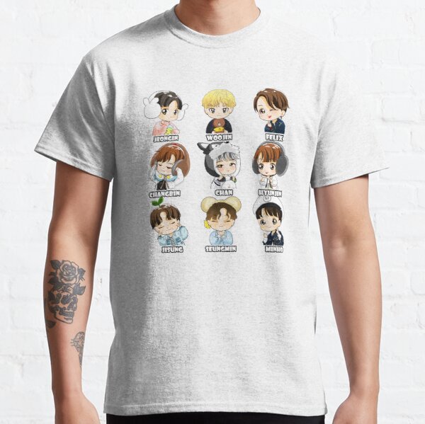 KPOP STRAY KIDS CHIBI ALL MEMBERS Classic T-Shirt RB0508 product Offical Stray Kids Merch