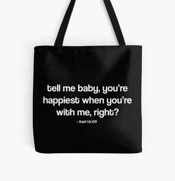STRAY KIDS Minsung Han Tell Me Baby Quote All Over Print Tote Bag RB0508 product Offical Stray Kids Merch