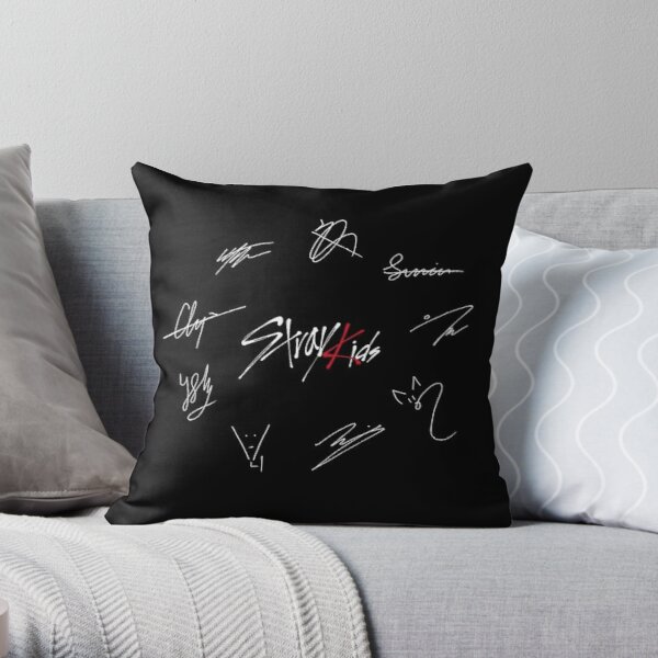 STRAY KIDS signatures auphtographs  Throw Pillow RB0508 product Offical Stray Kids Merch
