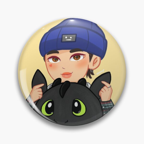 Stray Kids - Hyunjin and Toothless Plushie Chibi Pin RB0508 product Offical Stray Kids Merch