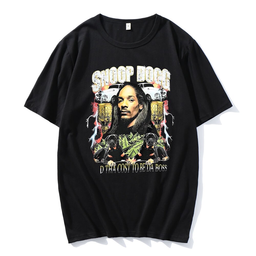 2021 Hot Sale Anime Snoop Doggy Dogg Cartoon Print O neck Shirts Funny Comfortable T Shirts - Stray Kids Store