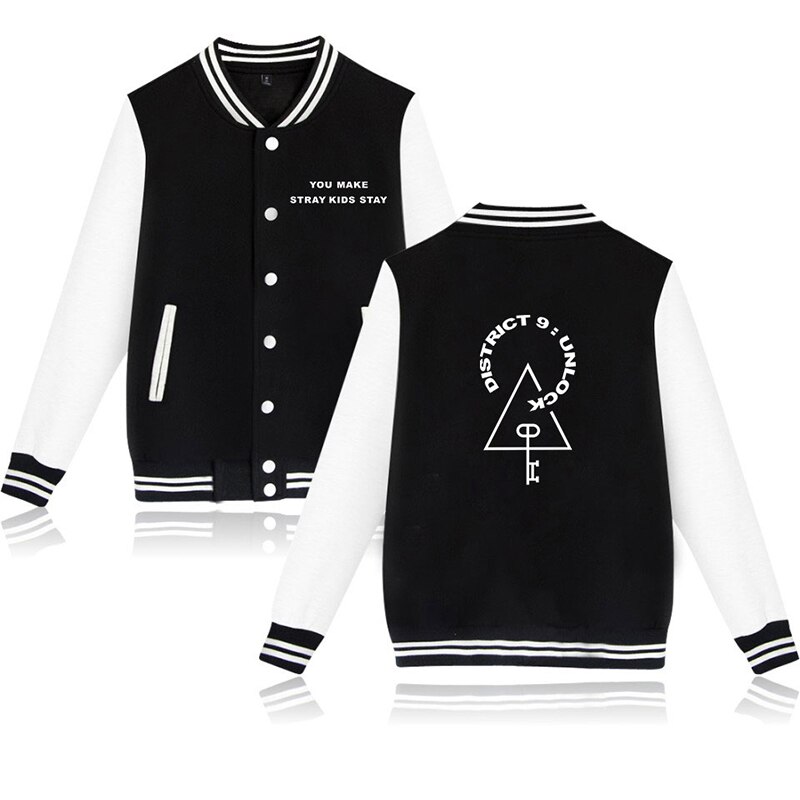 Hot Sale Stray Kids Kpop Hip Hop Baseball Jacket Coat Men Women Fashion Sweatshirt Tops Long 1 - Stray Kids Store