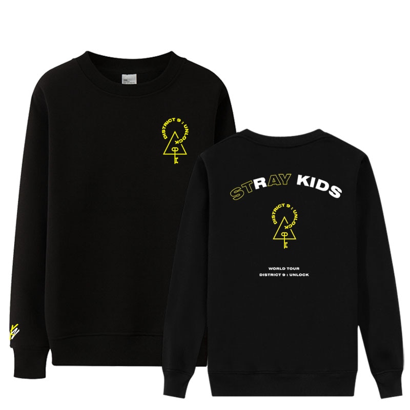 New Korean Fashion Kpop Stray Kids District 9 Unblock Same Printing O Neck Thin Sweatshirt Pullovers - Stray Kids Store