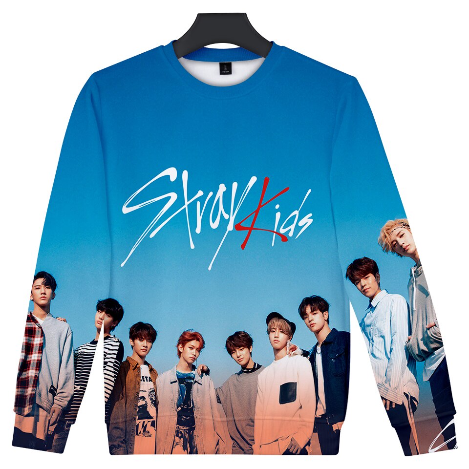 Stray Kids 3D Sweatshirt Round Collar Fashion Pullover Cool Oversize Capless 2019 New Unisex Cool O 3 - Stray Kids Store