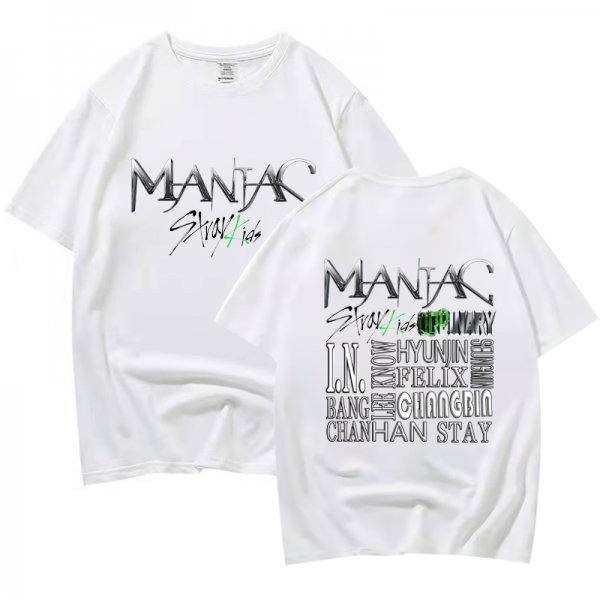Fashion Stray Kids MANIAC T Shirt SKZ Maniac Album T Shirt Kpop Cotton Couple Short Sleeve 1 - Stray Kids Store