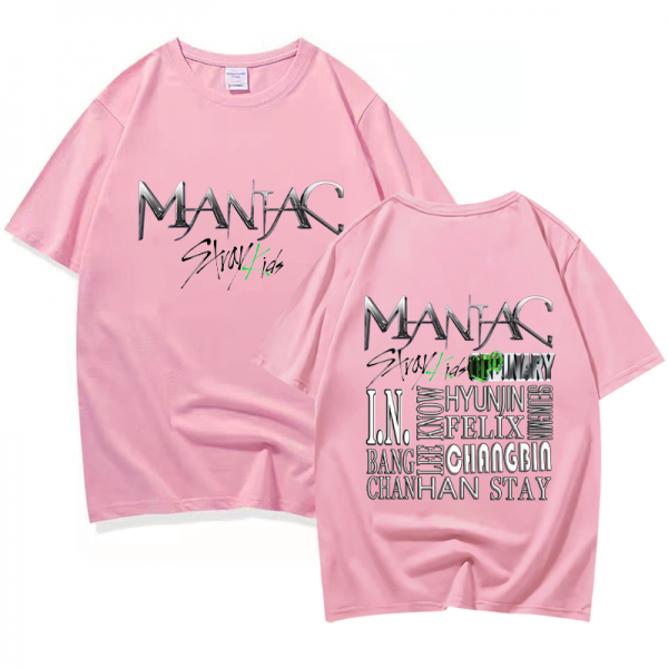 Fashion Stray Kids MANIAC T Shirt SKZ Maniac Album T Shirt Kpop Cotton Couple Short Sleeve 3 - Stray Kids Store