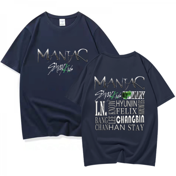 Fashion Stray Kids MANIAC T Shirt SKZ Maniac Album T Shirt Kpop Cotton Couple Short Sleeve 4 - Stray Kids Store