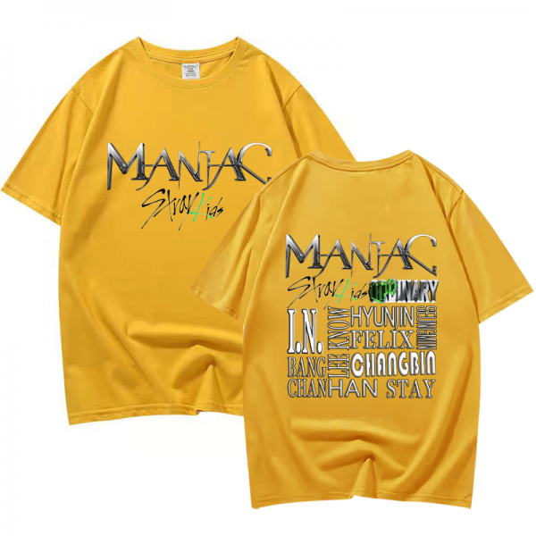 Fashion Stray Kids MANIAC T Shirt SKZ Maniac Album T Shirt Kpop Cotton Couple Short Sleeve 5 - Stray Kids Store