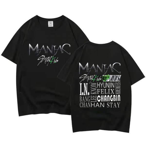 Fashion Stray Kids MANIAC T Shirt SKZ Maniac Album T Shirt Kpop Cotton Couple Short Sleeve - Stray Kids Store
