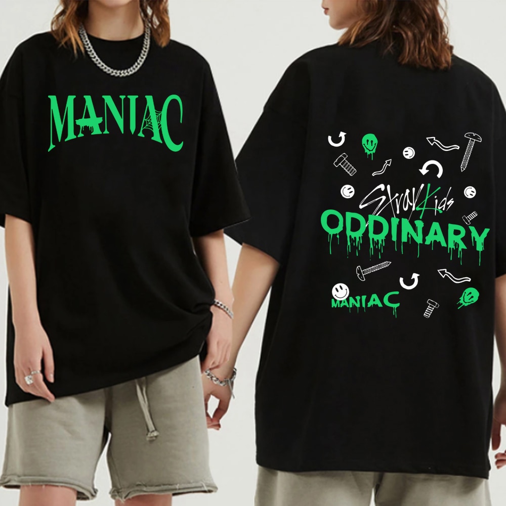 Stray Kids Maniac T Shirts Men Women Short Sleeve T Shirt Hip Hop Summer Tops - Stray Kids Store