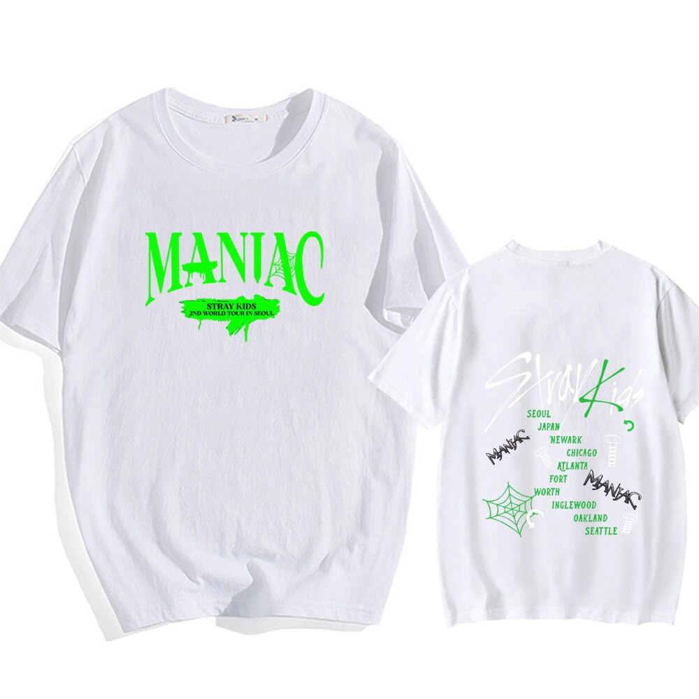 Stray Kids Maniac World Tour 2022 T Shirts Summer Kpop Short Sleeve Clothes 2 - Stray Kids Store