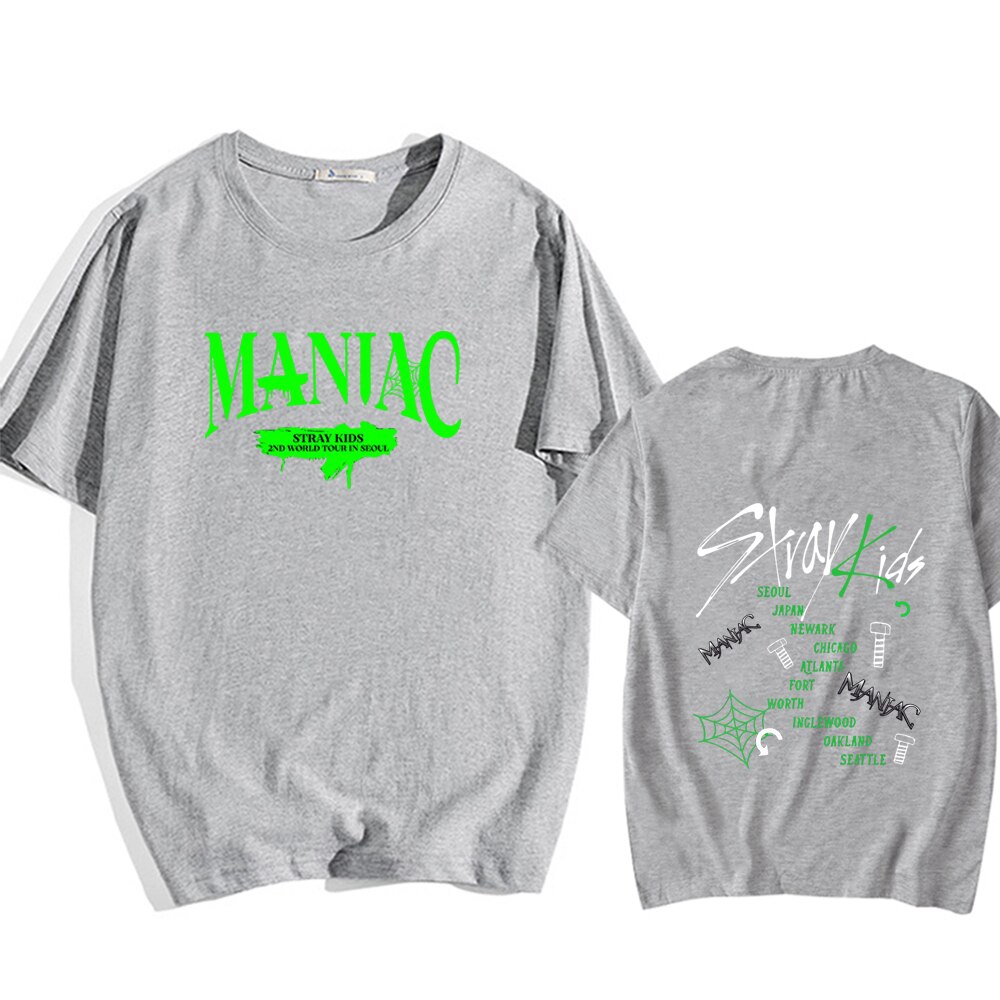 Stray Kids Maniac World Tour 2022 T Shirts Summer Kpop Short Sleeve Clothes 3 - Stray Kids Store