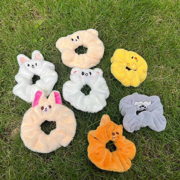 Cartoon Fabric Rabbit Hair Rope Knotted Solid Colors Stray Kids Scrunchies - Image 2