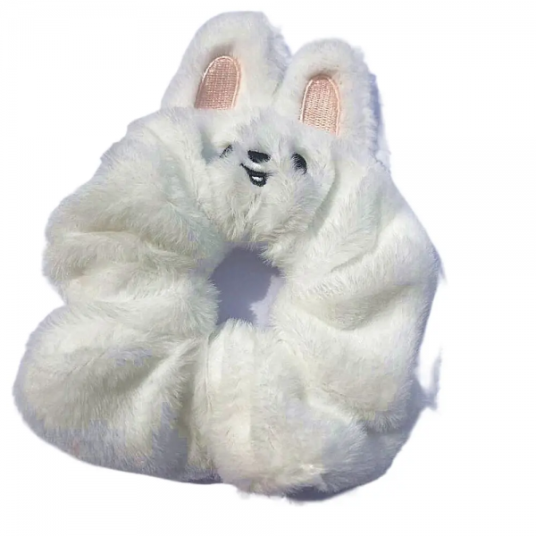 Cartoon Fabric Rabbit Hair Rope Knotted Solid Colors Stray Kids Scrunchies - Image 7