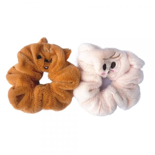 Cartoon Fabric Rabbit Hair Rope Knotted Solid Colors Stray Kids Scrunchies - Image 9