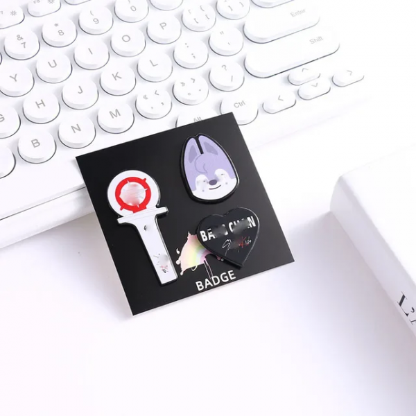Stray Kids Pins SKZ small animal support stick brooch three pieces Stray Kids Pins - Image 3
