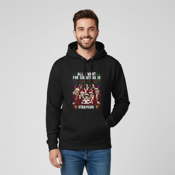 Straykids Hoodies - Merry Christmas Design Hoodie 2 - Stray Kids Store Straykids Hoodies - Merry Christmas Design Hoodie - Image 2