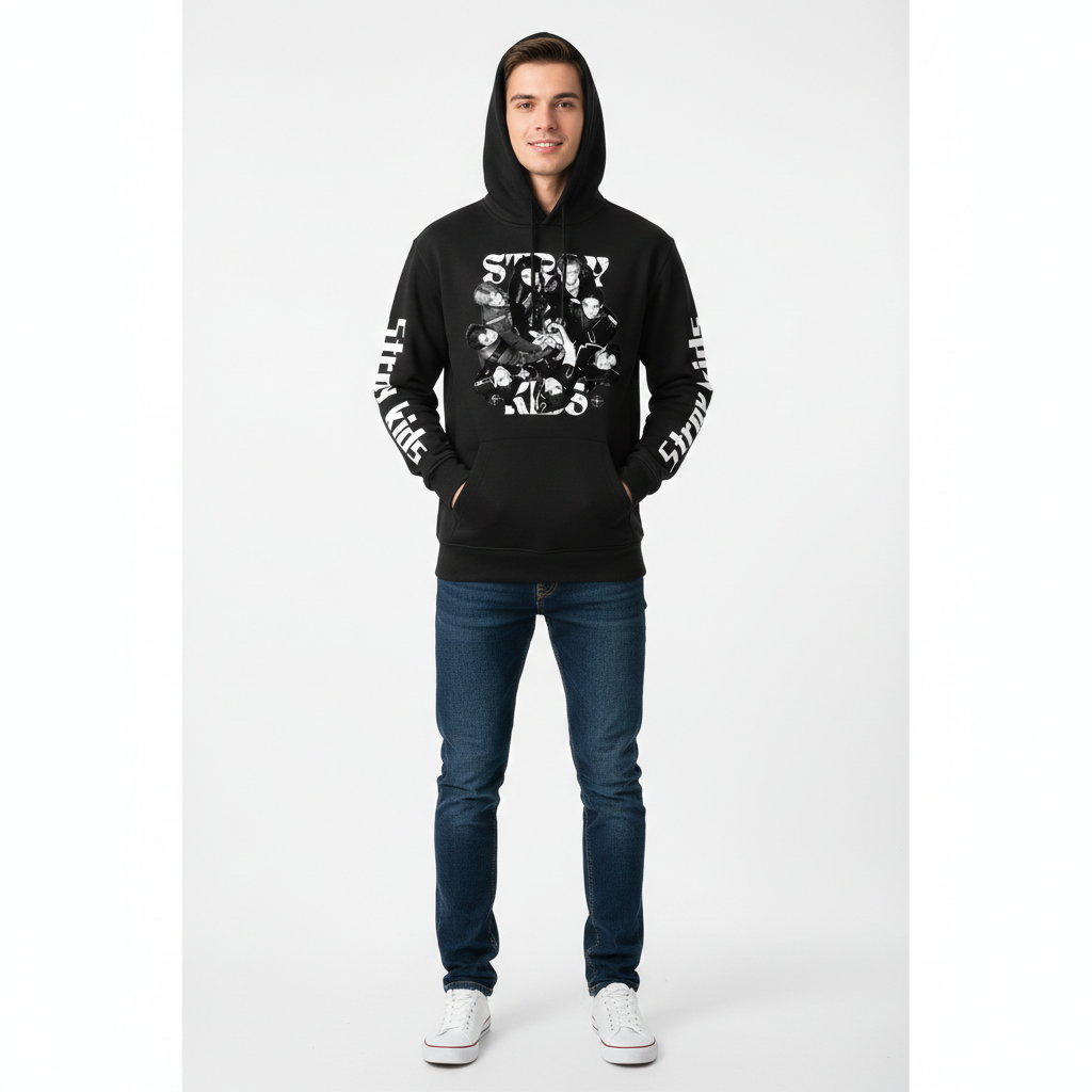 Stray Kids Retro casual sports DTNK2301 Hoodie 2 - Stray Kids Store Stray Kids Retro casual sports DTNK2301 Hoodie - Image 2