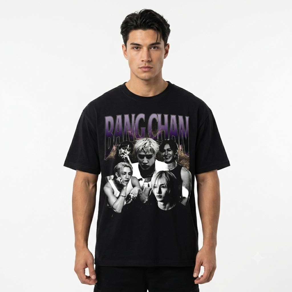Retro Bang Chan Stray Kids T-Shirt 3 - Stray Kids Store Retro Bang Chan Stray Kids T-Shirt - Image 3