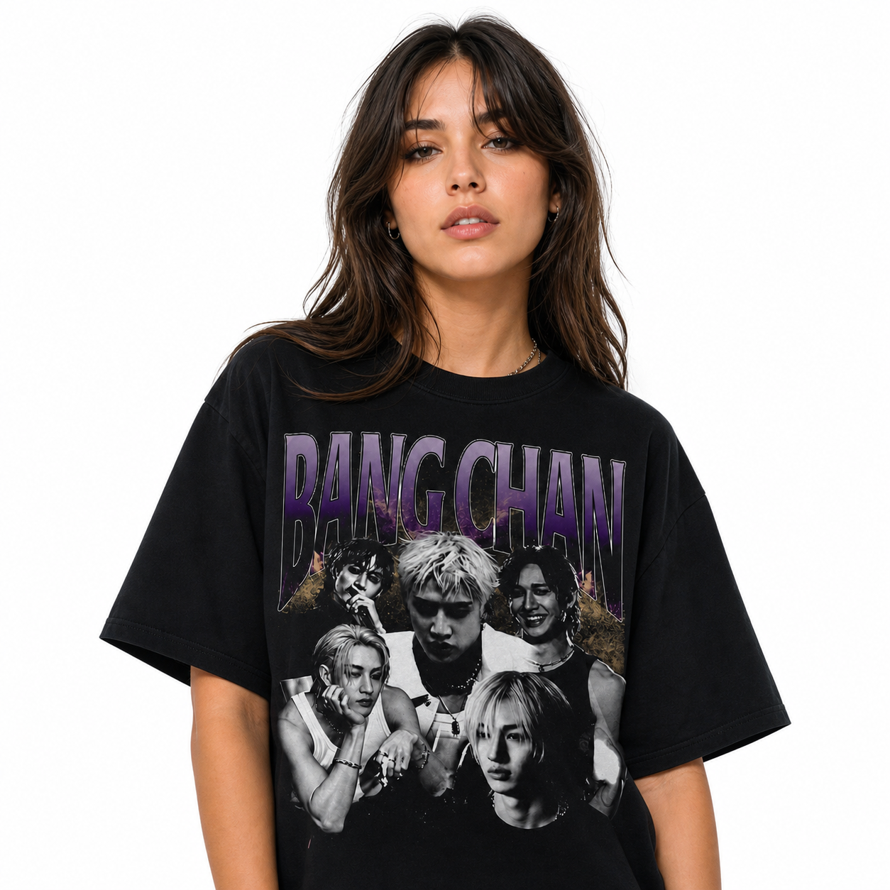 Retro Bang Chan Stray Kids T-Shirt 2 - Stray Kids Store Retro Bang Chan Stray Kids T-Shirt - Image 2