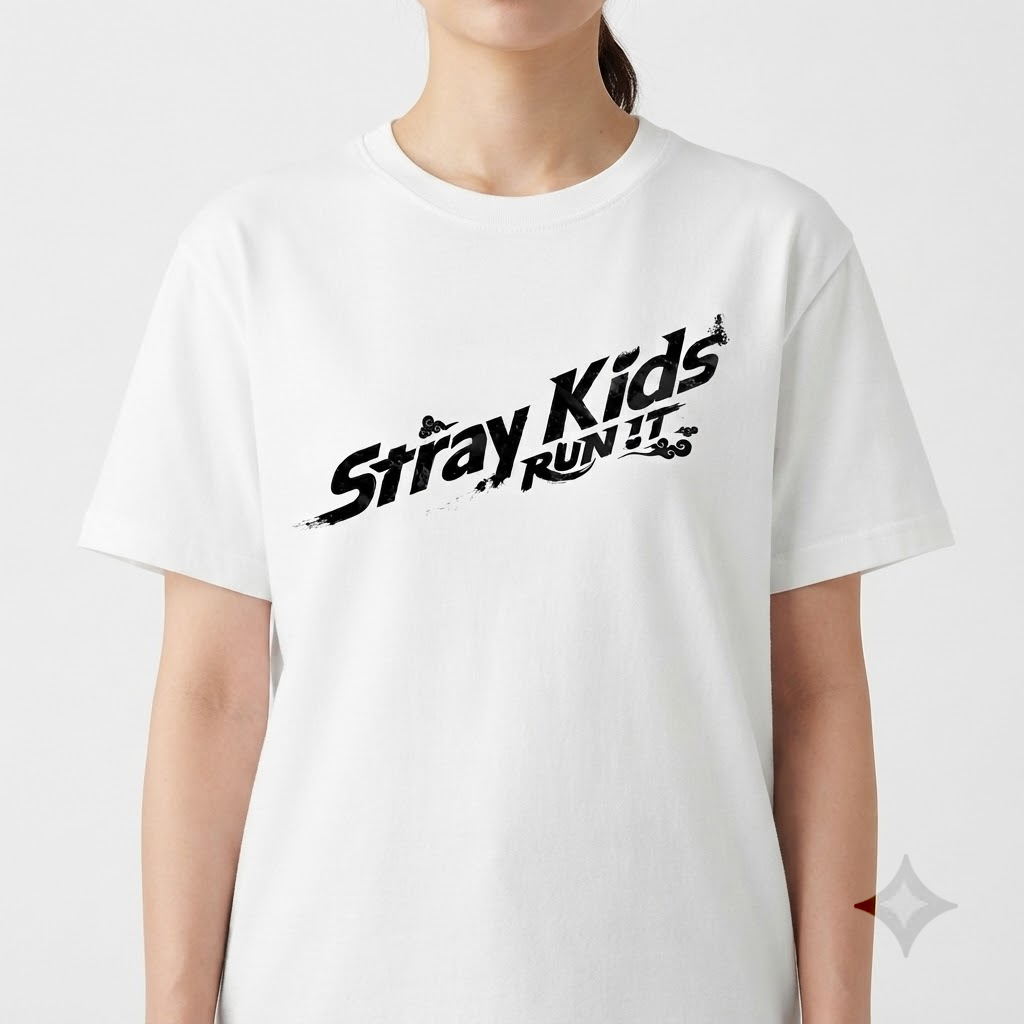 Run It Lettering LA2707 T-shirt 3 - Stray Kids Store Run It Lettering LA2707 T-shirt – Bild 3
