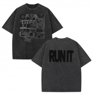 Stray Kids World Tour ＜RUN IT＞ HTCT0408 Stray Kids Washed T - Shirt