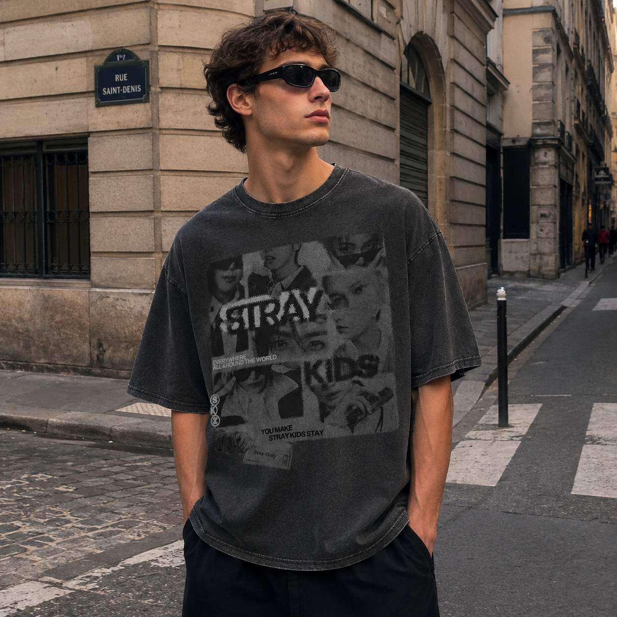 Stray Kids World Tour <RUN IT> HTCT0408 Stray Kids Washed T - Shirt 4 - Stray Kids Store Stray Kids World Tour <RUN IT> HTCT0408 Stray Kids Washed T - Shirt - Ảnh 4