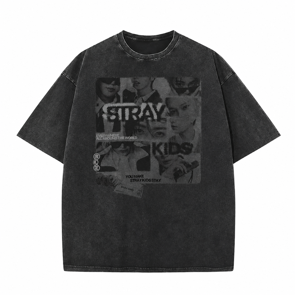 Stray Kids World Tour <RUN IT> HTCT0408 Stray Kids Washed T - Shirt 2 - Stray Kids Store Stray Kids World Tour <RUN IT> HTCT0408 Stray Kids Washed T - Shirt - Ảnh 2